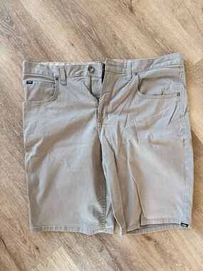 Vans Men's Beige Flat Front Shorts